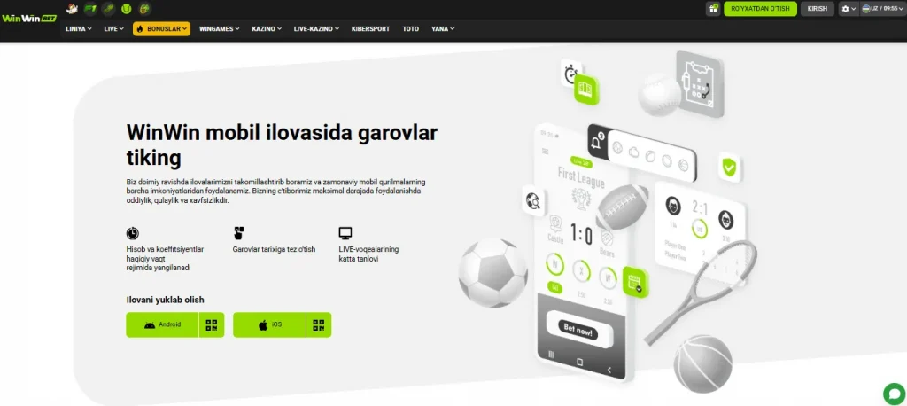 WinWin Mobil Ilova yordamida Har Doim O‘yinda Bo‘ling